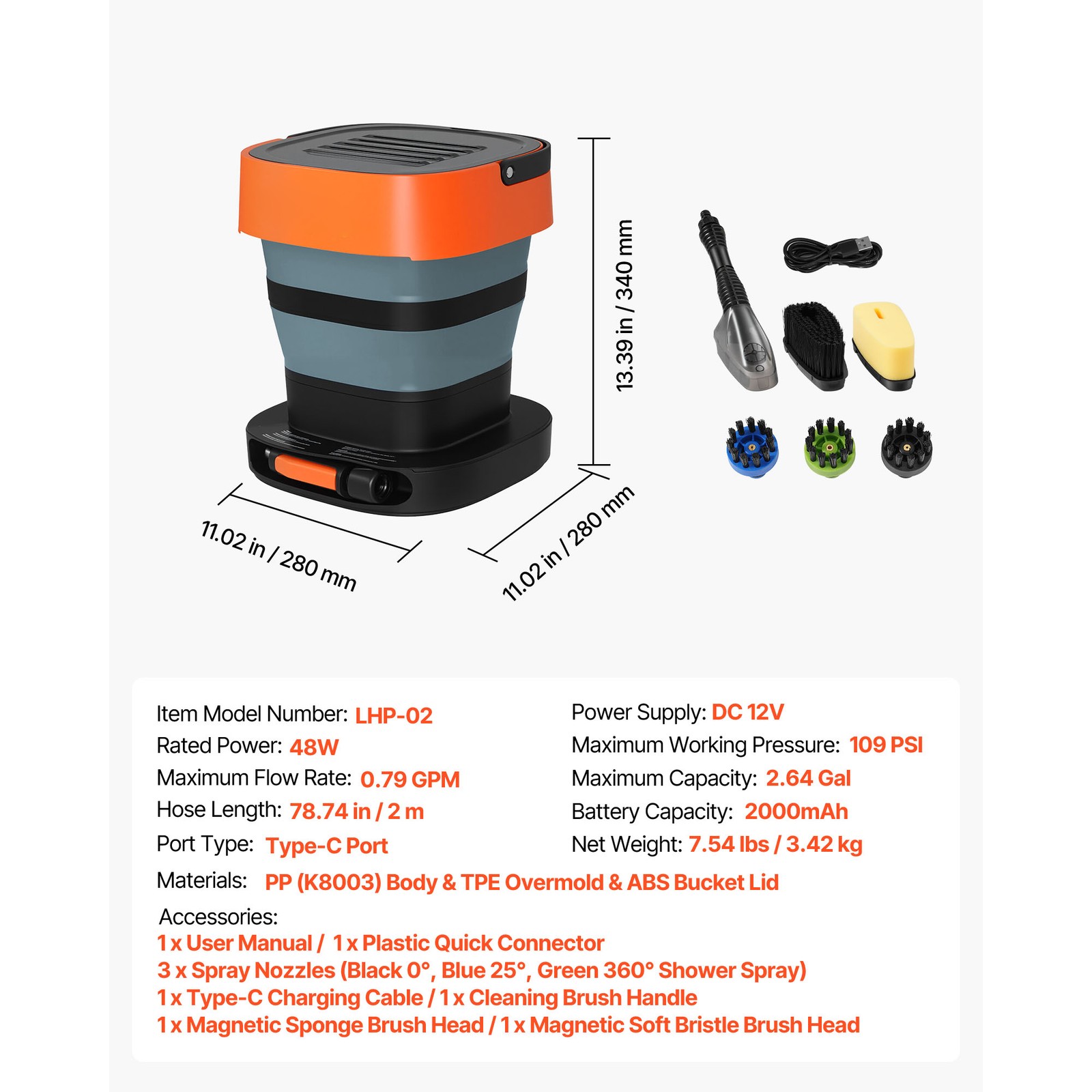 Uimoso Portable Cordless Pressure Washer with Foldable Design for Outdoor Use