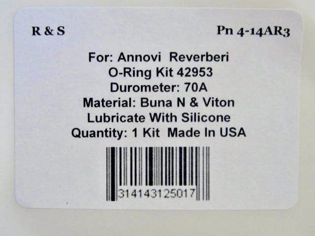 Annovi Reverberi AR42953 O Ring Kit / R&S 4-14AR3 / Buna N & Viton Material