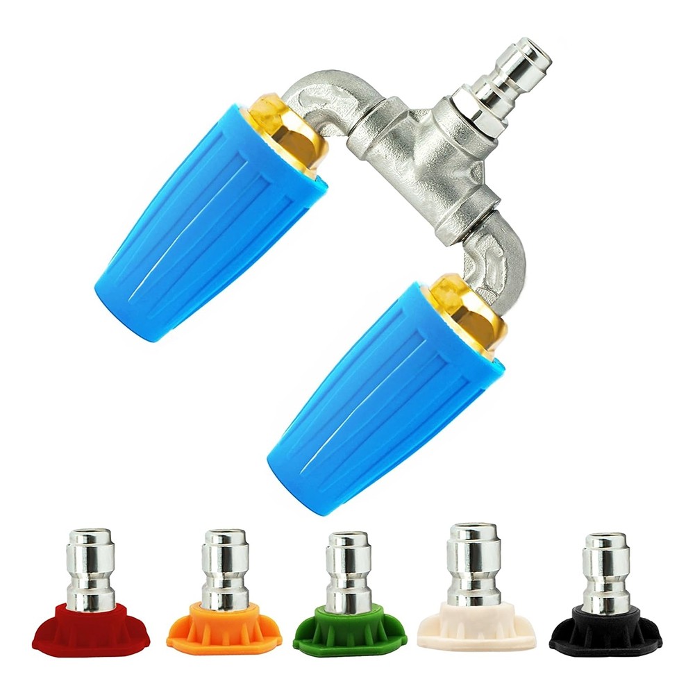 Dual Turbo Nozzle for Pressure Washer with 5 Pressure Washer Tips, 1/4 5486
