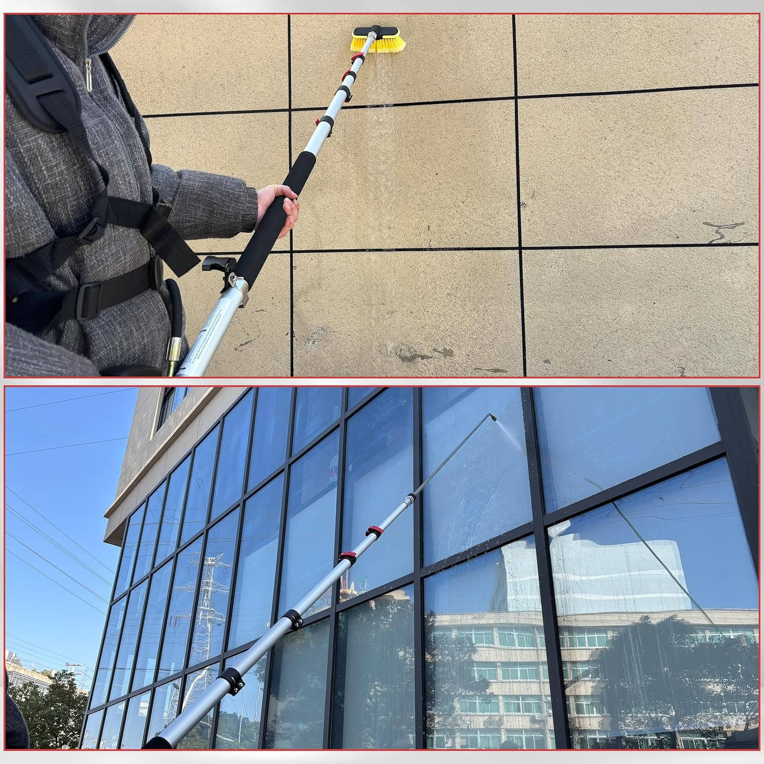 24 FT Pressure Washer Telescoping Wand, Telescopic Spray Power Washer Extension
