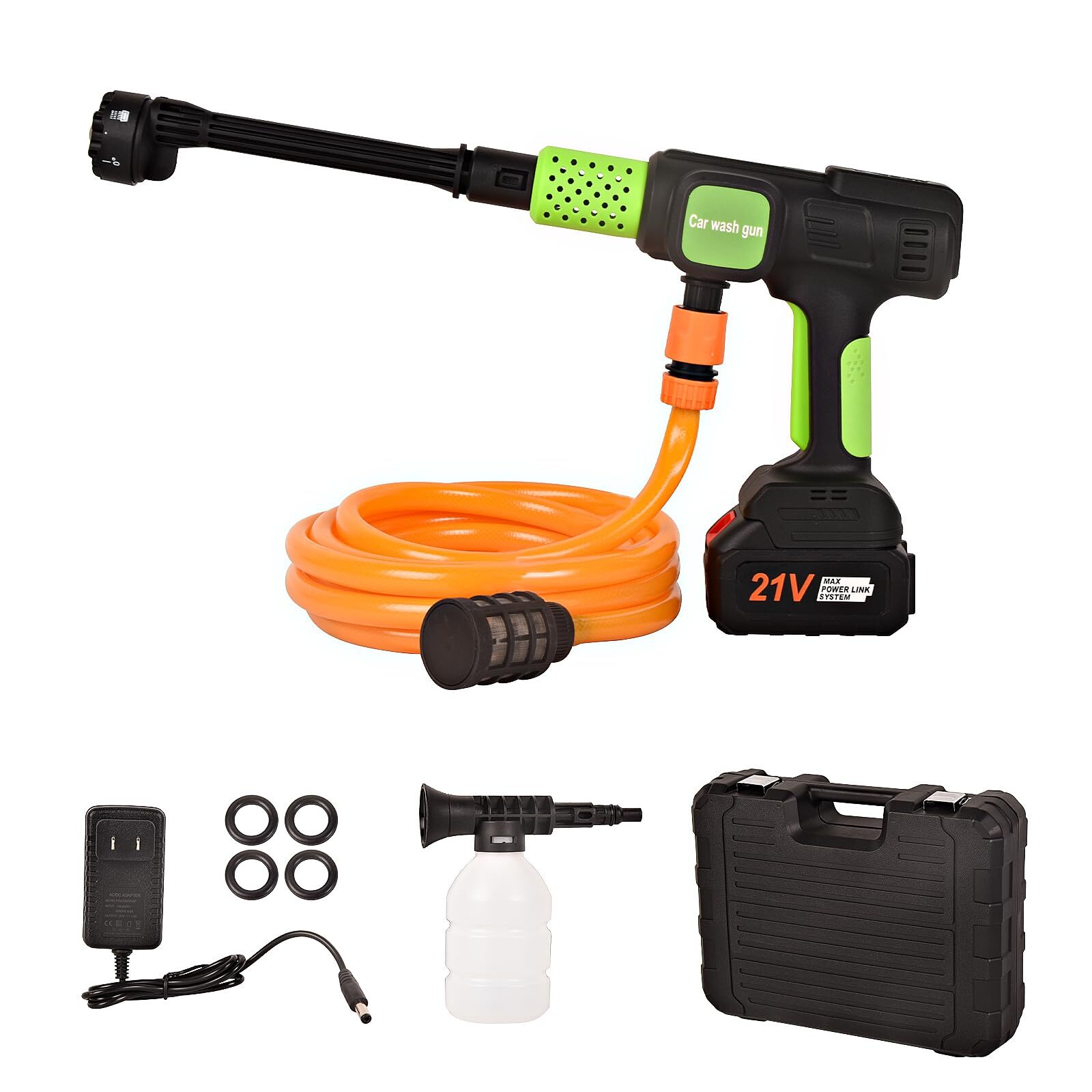 Cordless Pressure Washer 652PSI Power Cleaner with 4-Speed 6-in-1 Nozzle