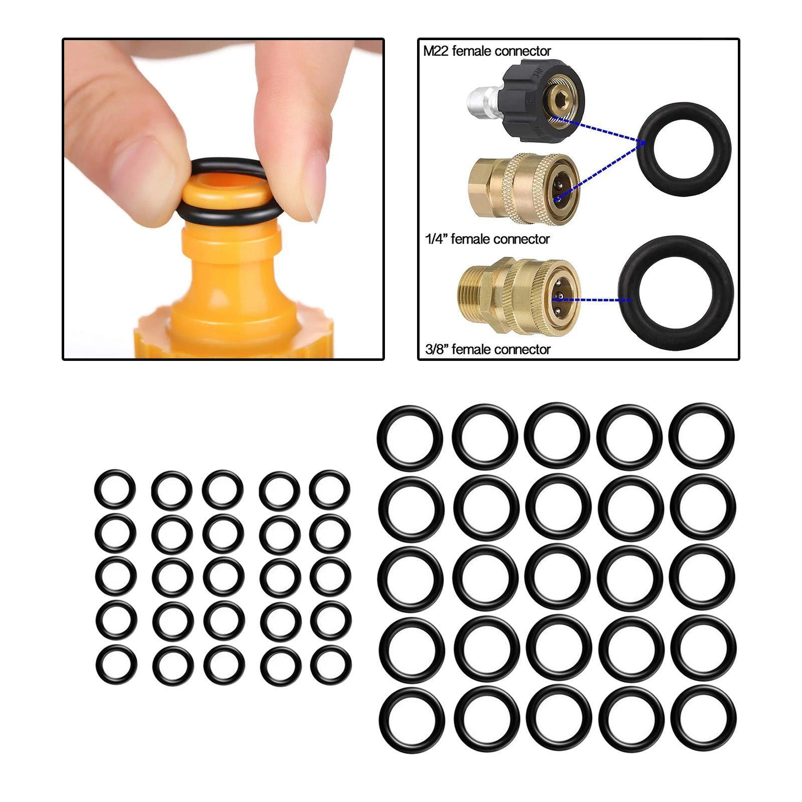 50 Pieces Pressure Washer Hose O Rings Quick Connector Seals Washer Gaskets
