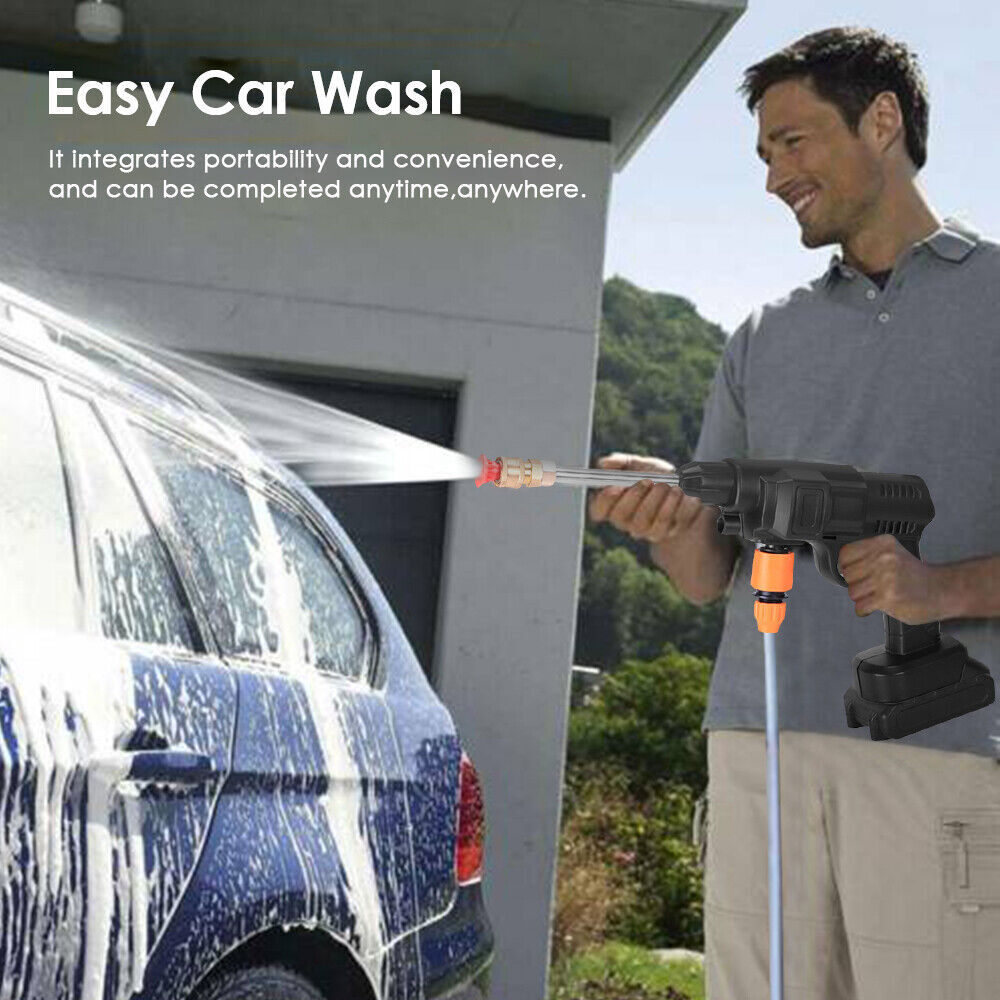 Portable Cordless Electric High Pressure Water Spray Gun Car Washer Cleaner Tool