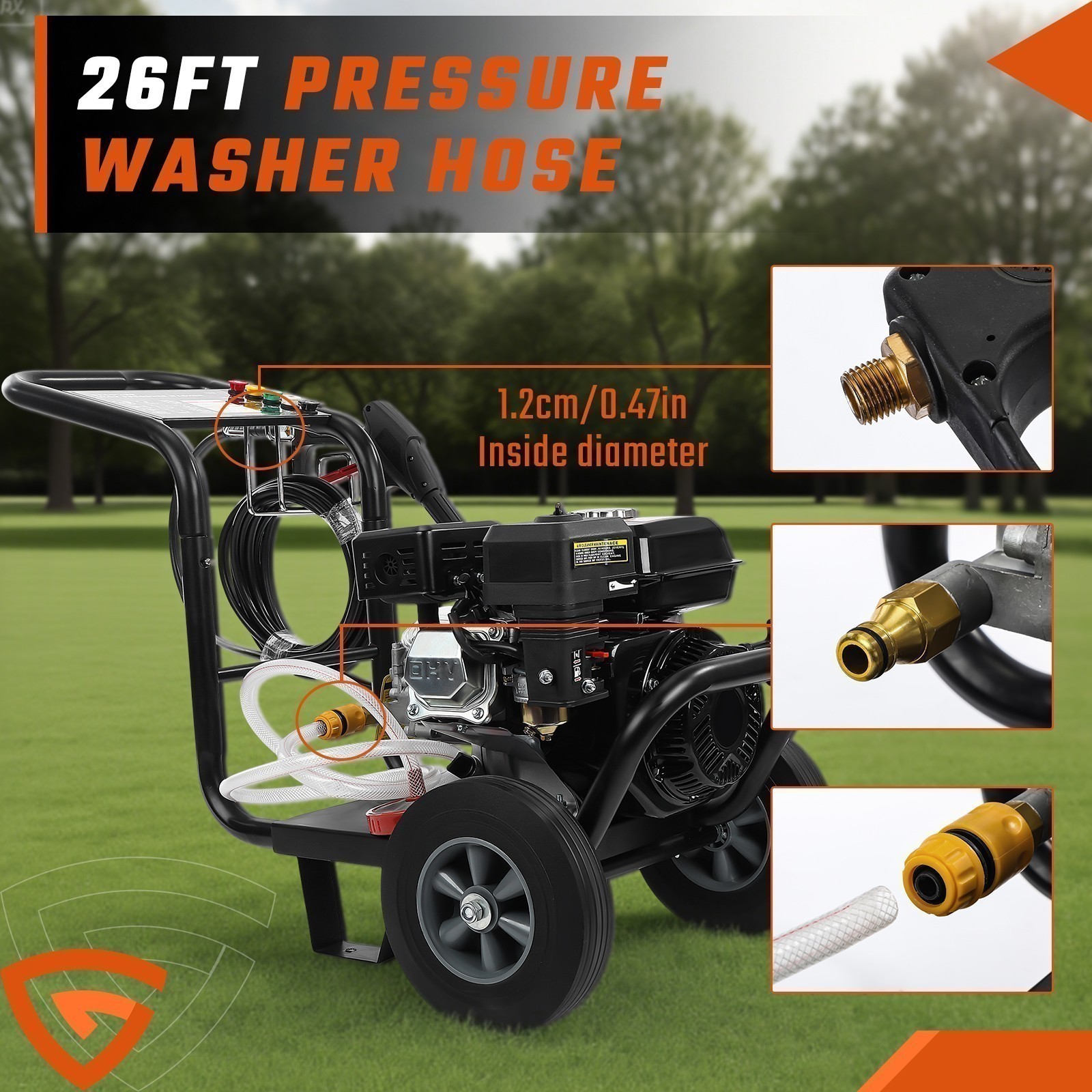 PETROL PRESSURE WASHER for Cars Fences Spray Gun Cold Water 240 BAR Gas Powered