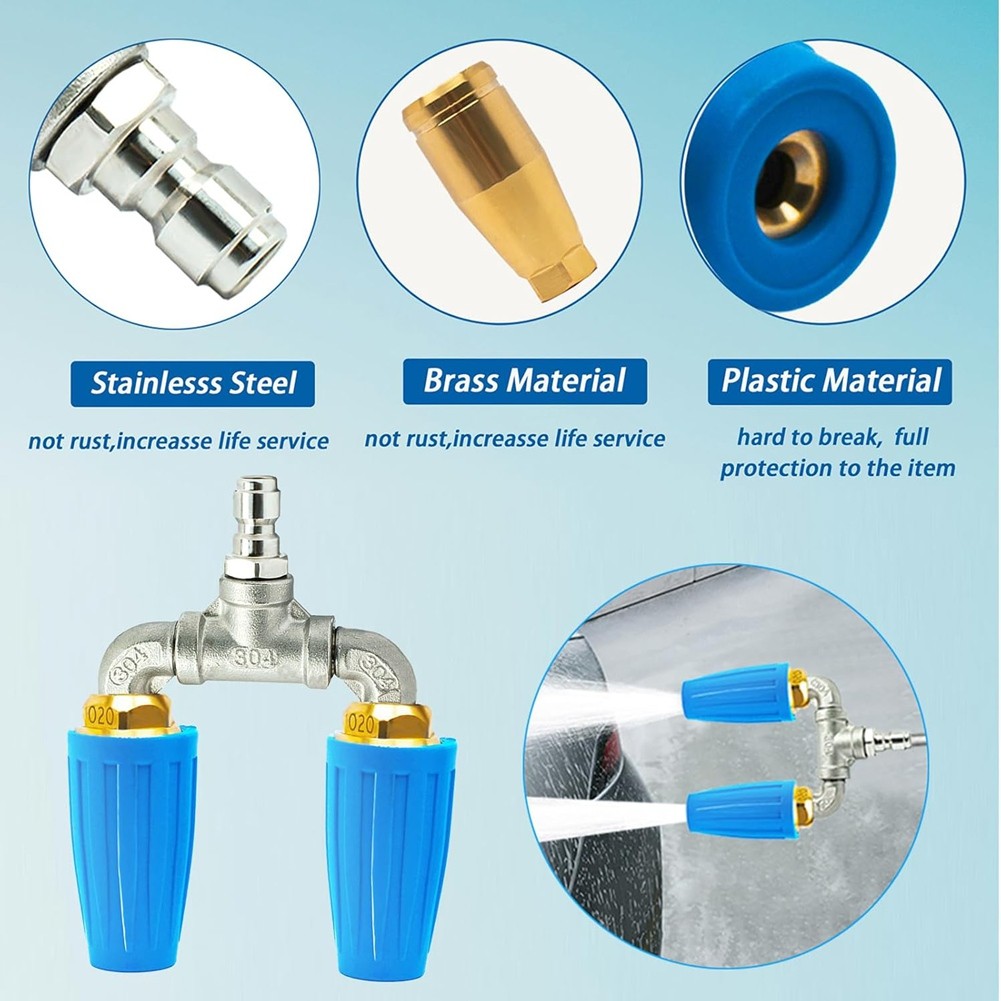 Dual Turbo Nozzle for Pressure Washer with 5 Pressure Washer Tips, 1/4 9303