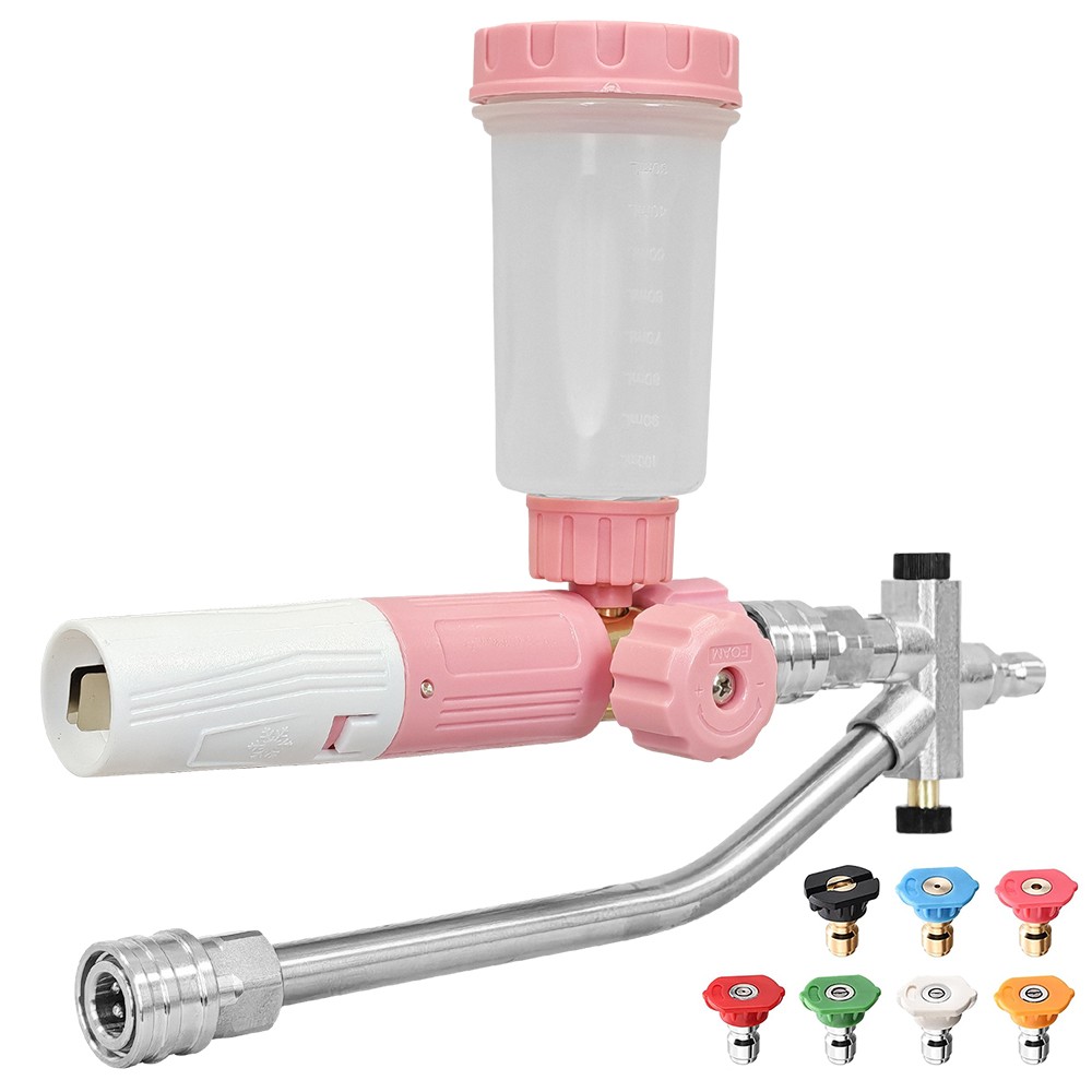 Pressure Washer Foam Cannon with Dual-Connector Double Tip Attachment Dual Lance