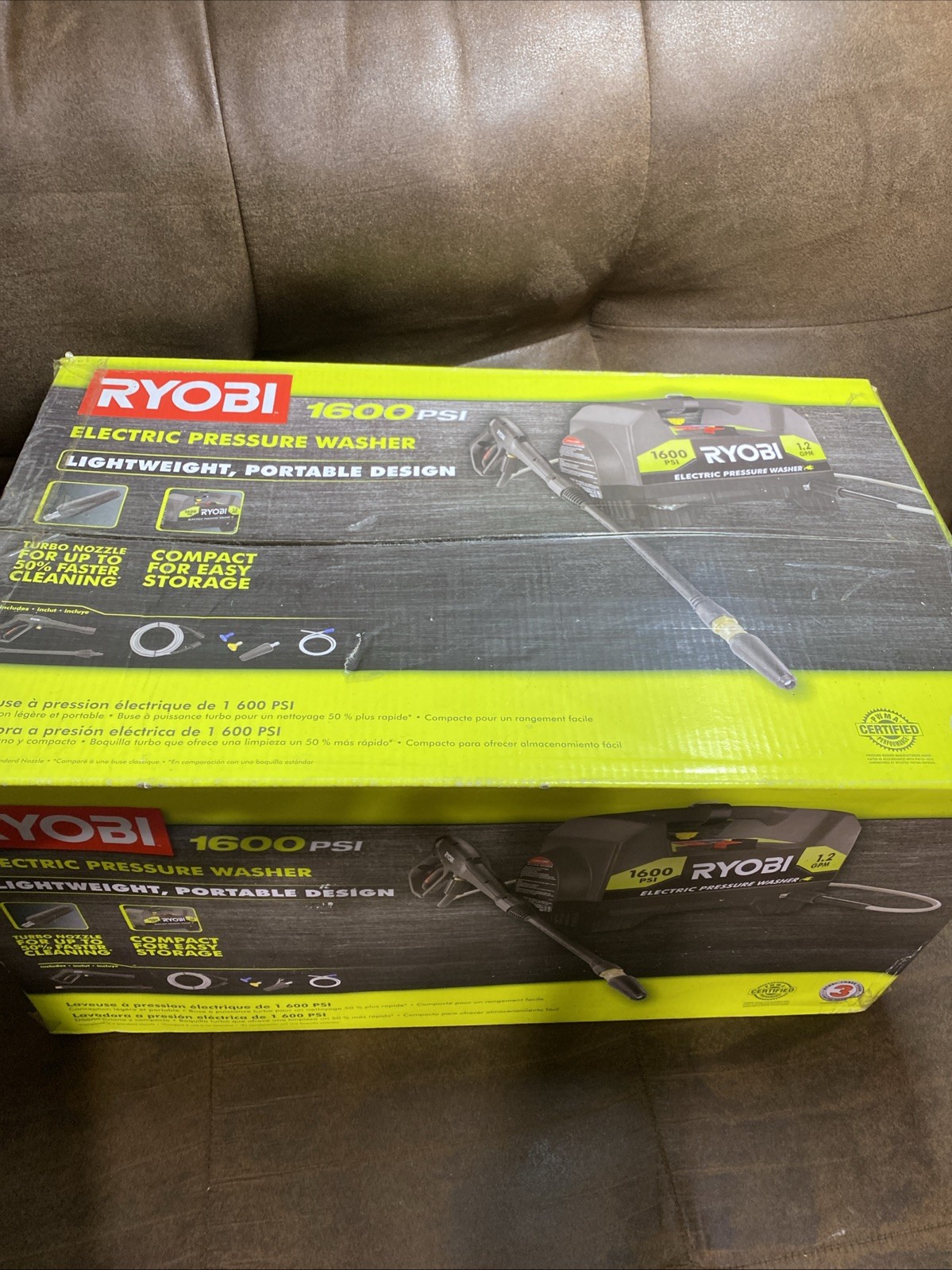 Ryobi RY141612 1600-PSI 1.2-GPM Electric Pressure Washer With 3 Tips