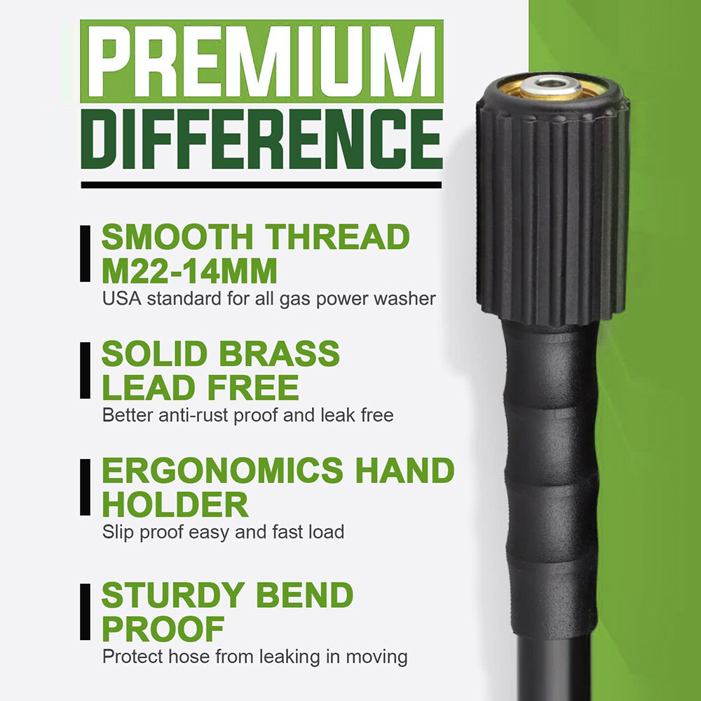YAMATIC 1/4″ Kink Free M22-14mm Pressure Washer Hose 25ft/30ft/40ft/50ft/100ft