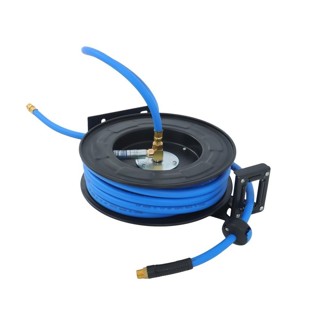 Retractable Hose Reel 1/2 Inch x 50Ft Auto Rewind Hose-Reel W/ Rubber Hose