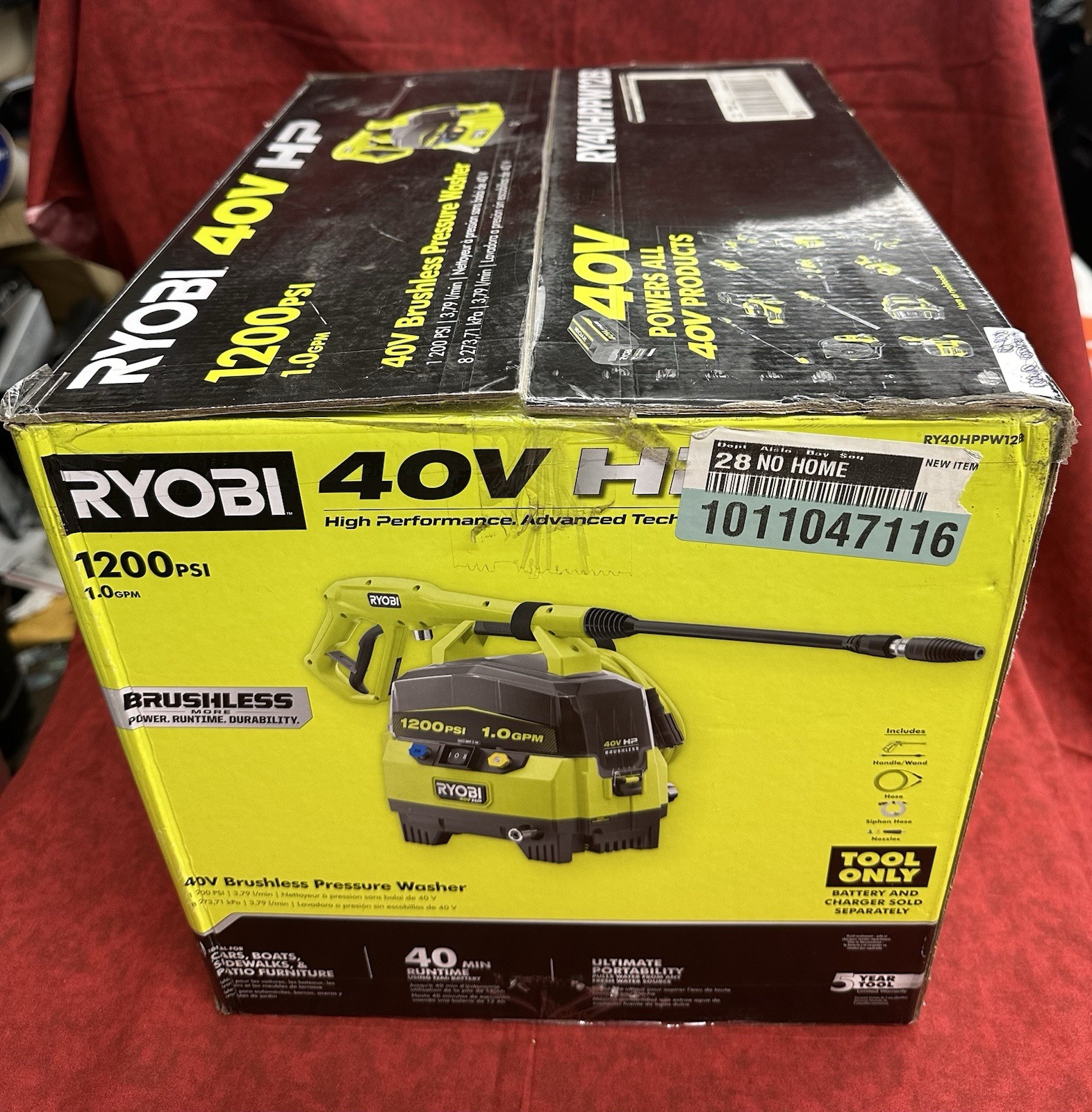 💥BRAND NEW FACTORY SEALED💥RYOBI RY40HPPW12B 40V Brushless PRESSURE WASHER!!!💥
