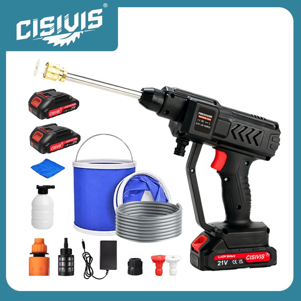 Electric Cordless High Pressure Water Spray Gun Car Washer Portable Cleaner Tool