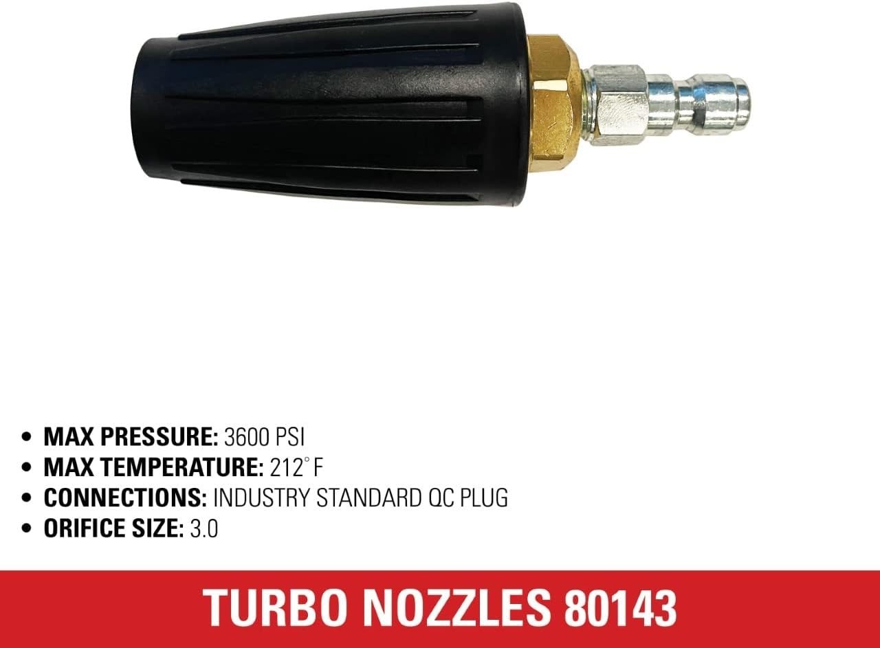 Cleaning 80143 3600 PSI Universal Turbo Pressure Washer Nozzle, 1/4-Inch Quic…