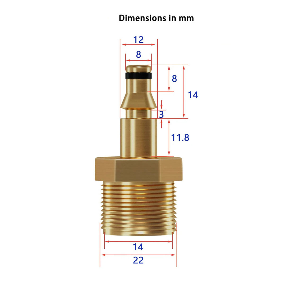 Quick High Pressure Washer M22 Adapter Gun Hose Pipe Connector Convert Tool