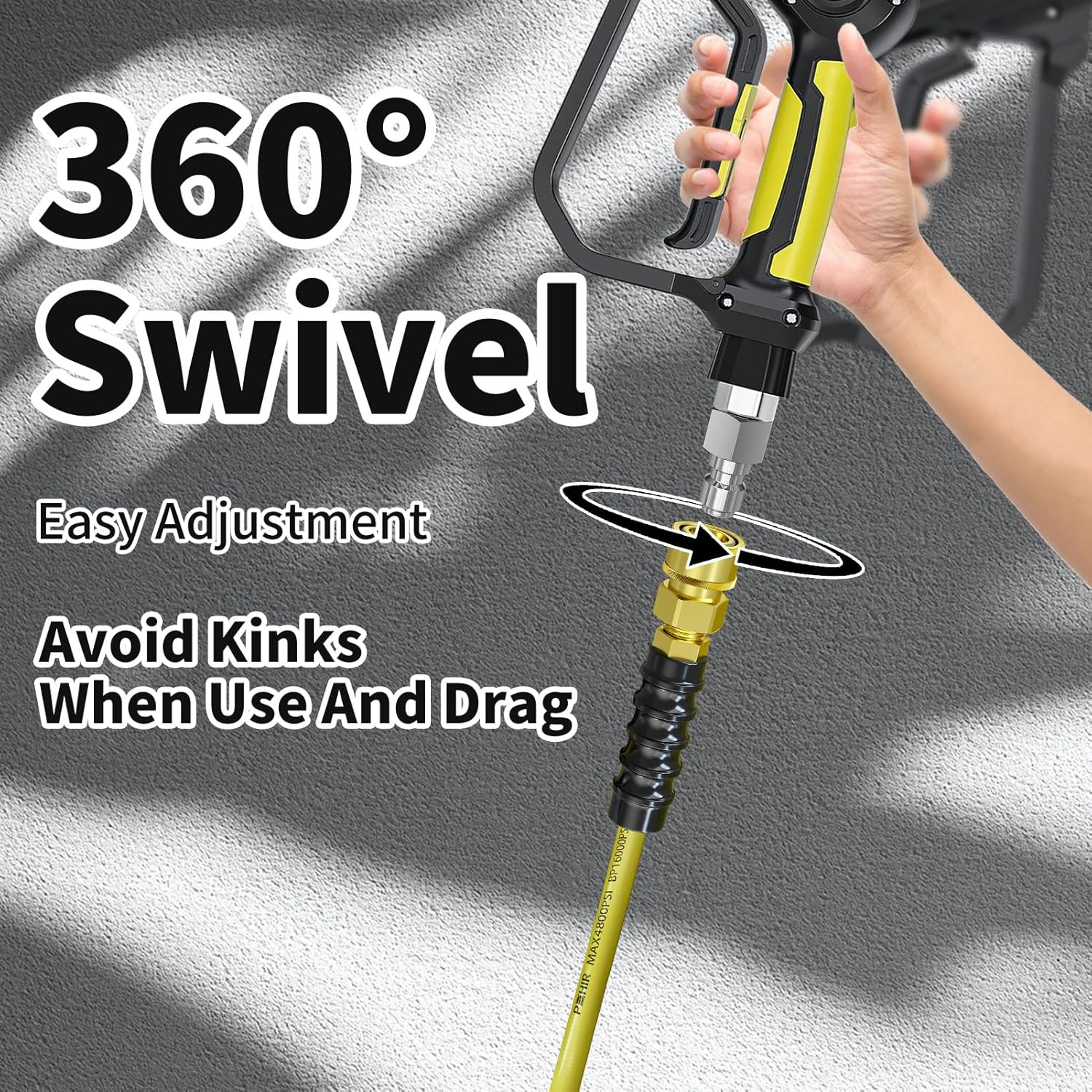 Manguera de hidrolavadora de 15 m, 3/8″, 4800 PSI