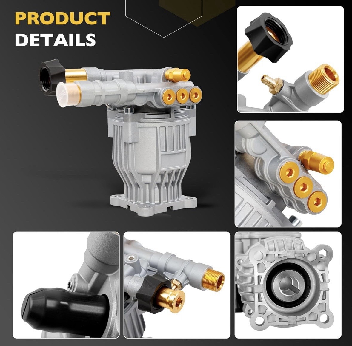 90028 Horizontal Pressure Washer Pump Kit Aluminum 2.4 GPM 3300 PSI Power 3/4″