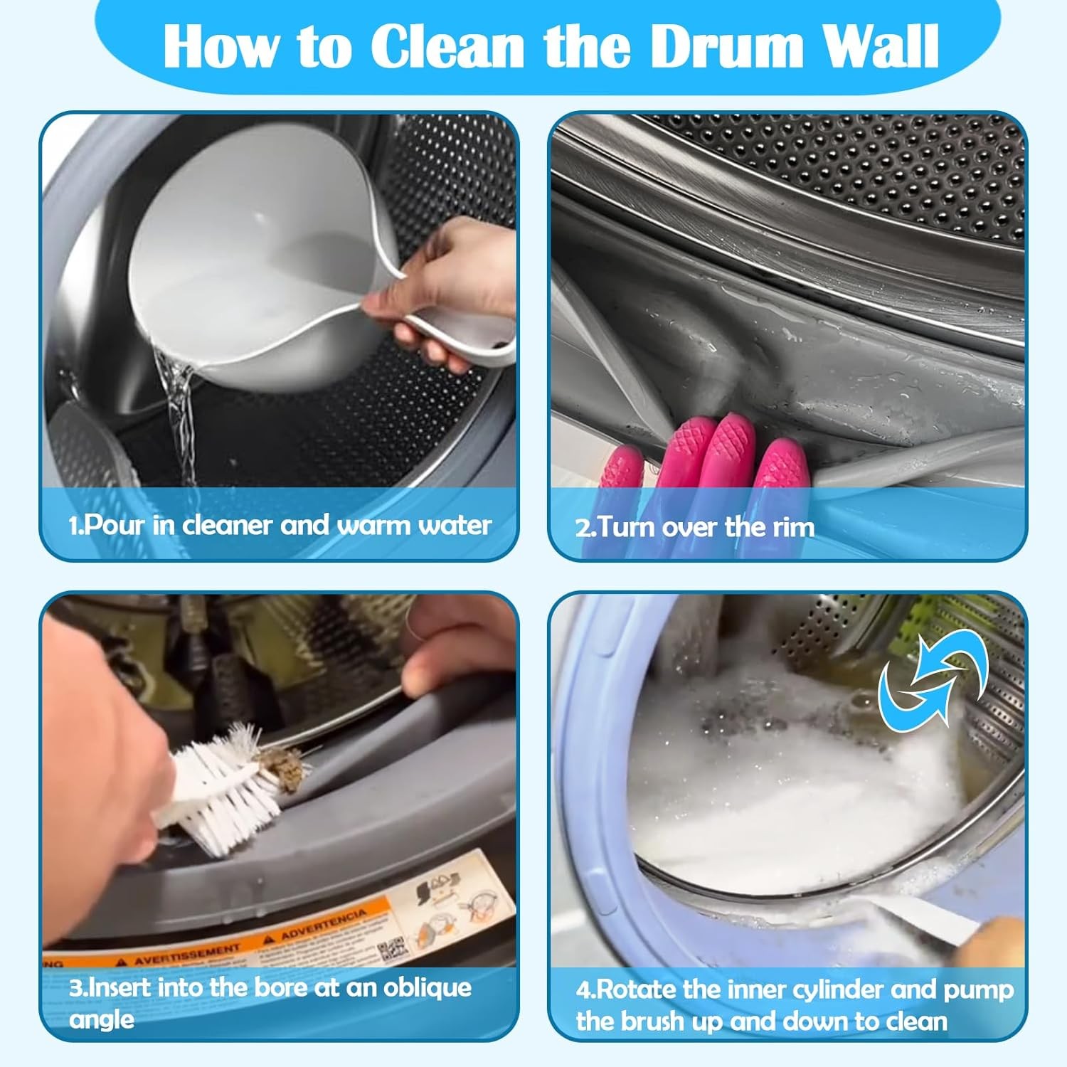 Washing Machine Cleaning Brush Kit – Drum & Crevice Washer Tools