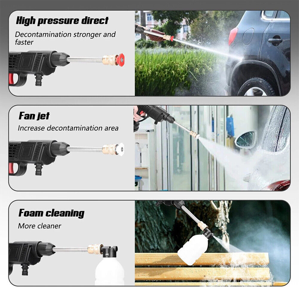 Portable Electric High Pressure Water Spray Gun Cordless Car Washer Cleaner Tool
