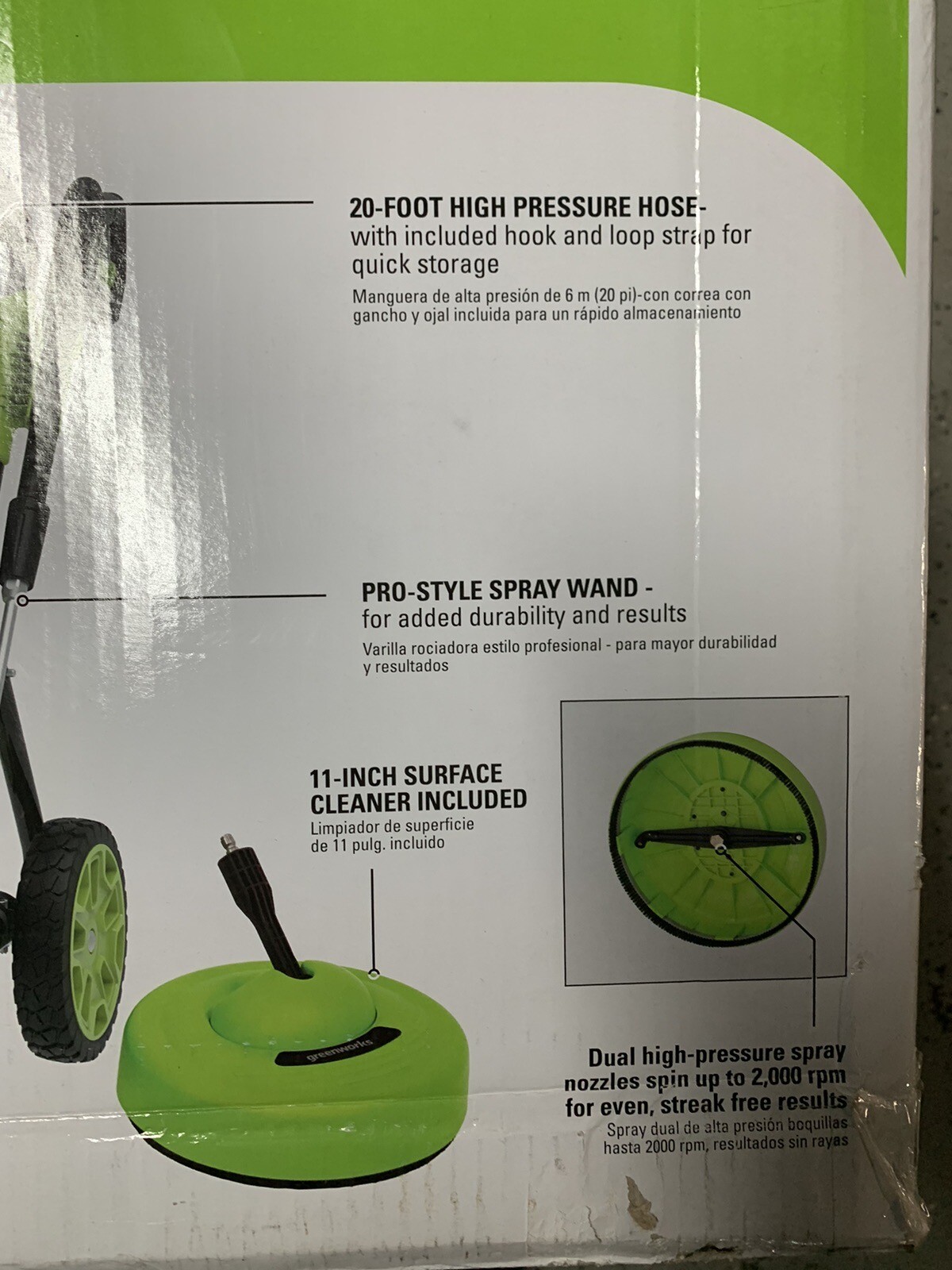 Greenworks 2000 PSI 1.1-Gallons Cold Water Electric Pressure Washer Combo Kit