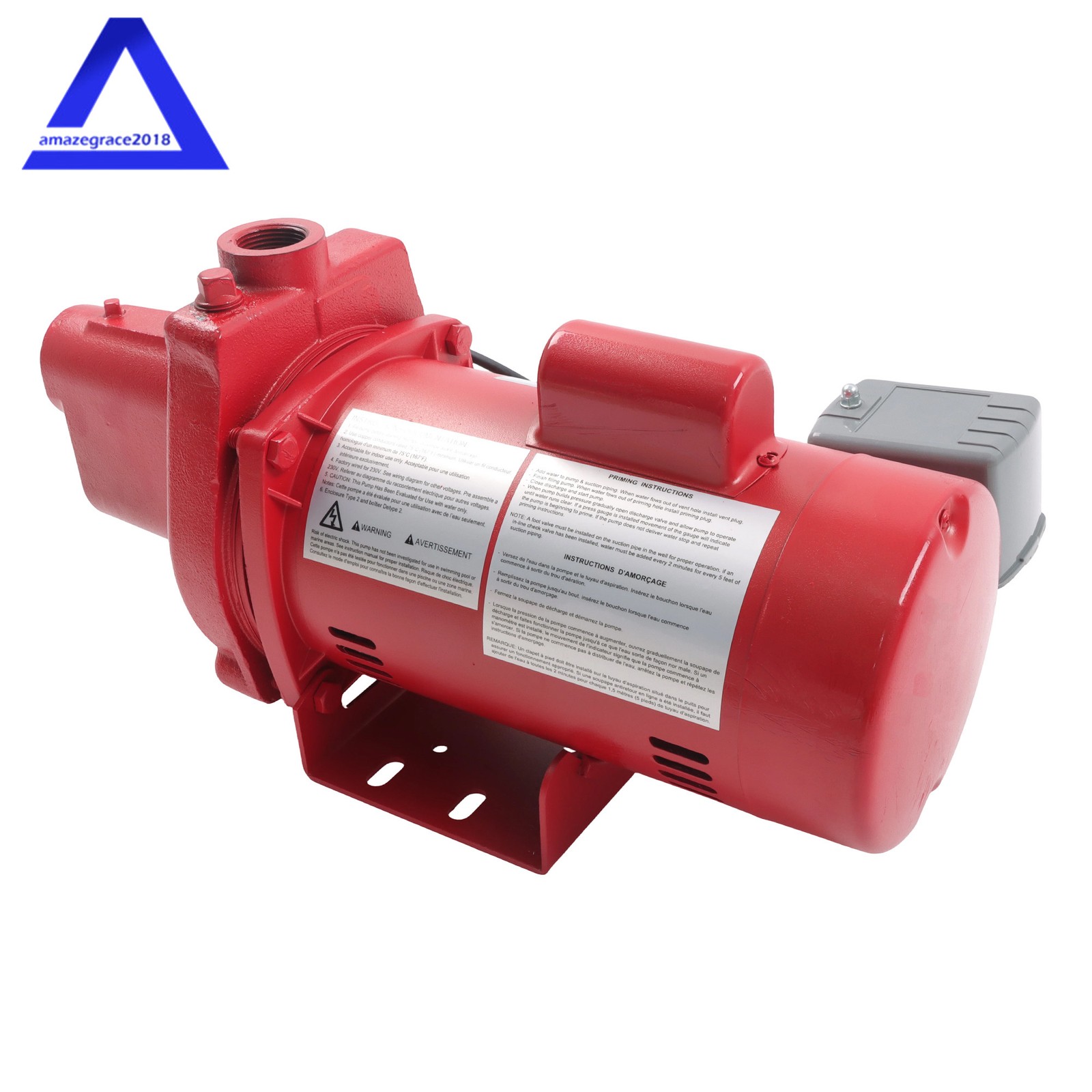 RJS-75-PREM Premium Cast Iron Shallow Well Jet Pump 3/4 HP 16 GPM Red 602207