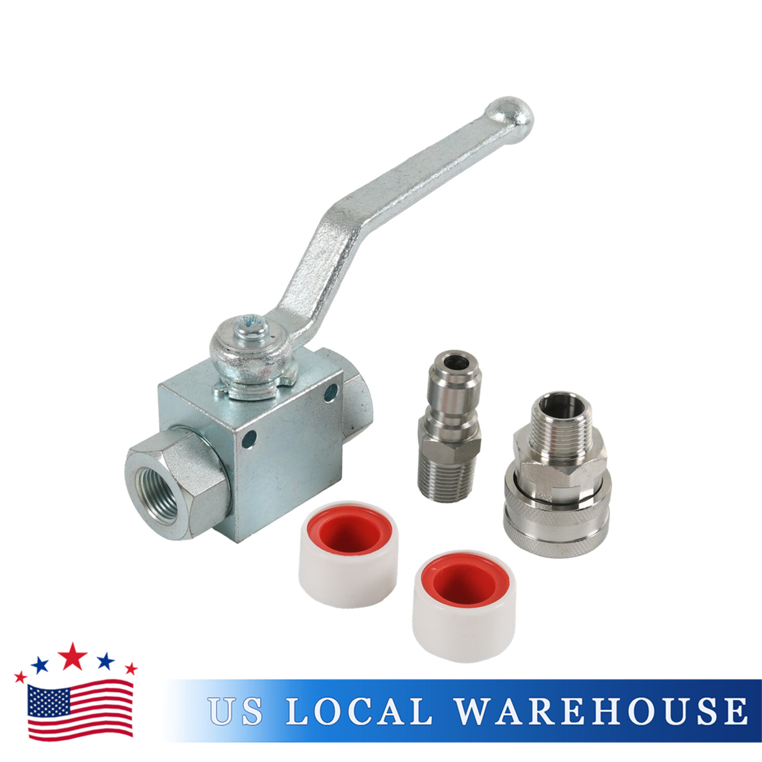 Steel High Pressure Washer Ball Valve Kit, 3/8 Inch Quick Connect 4500 PSI