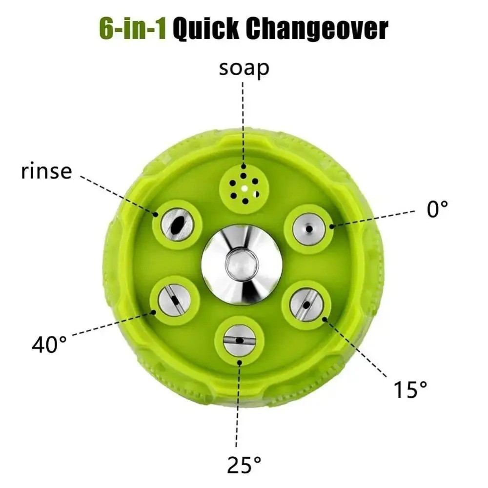 New 6 in 1 Power Washer Nozzle Set 1/4 Quick Connector Fast Shipping