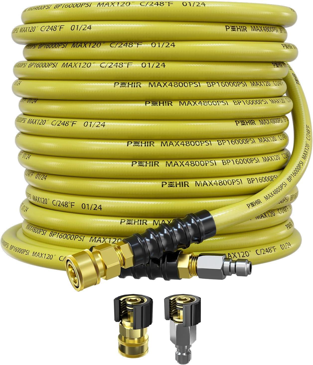 Manguera de hidrolavadora de 15 m, 3/8″, 4800 PSI