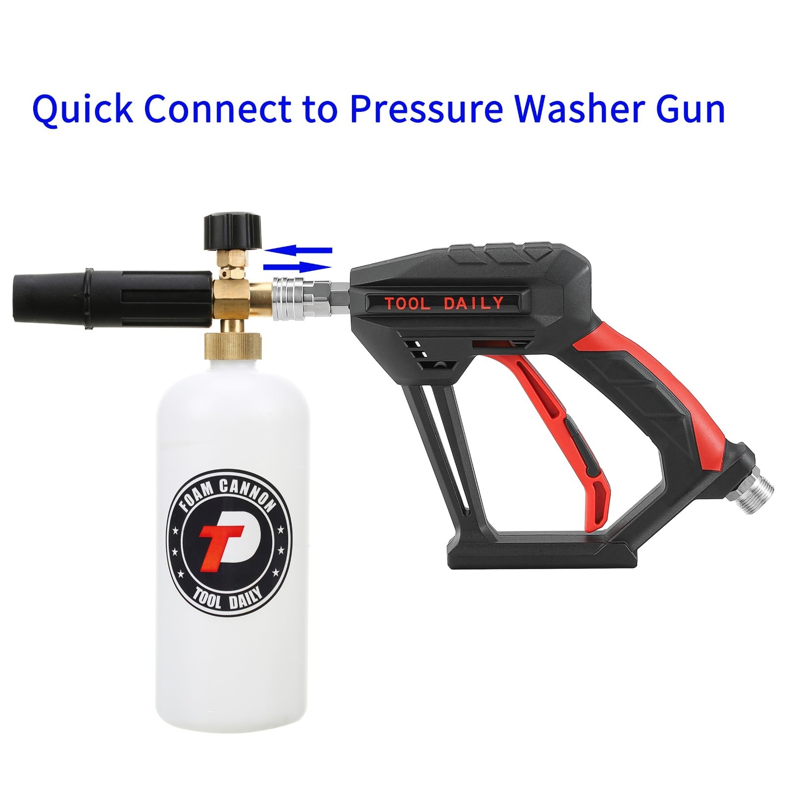 Short Pressure Washer Gun with Foam Cannon, 1/4″ Quick Connector & 5 Nozzle Tips