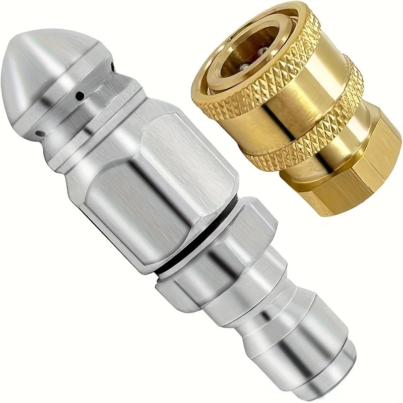 2Piece Cleaning Machine Drain Nozzle Set, Sewage Nozzle Combination, 1/4 Inch Hi