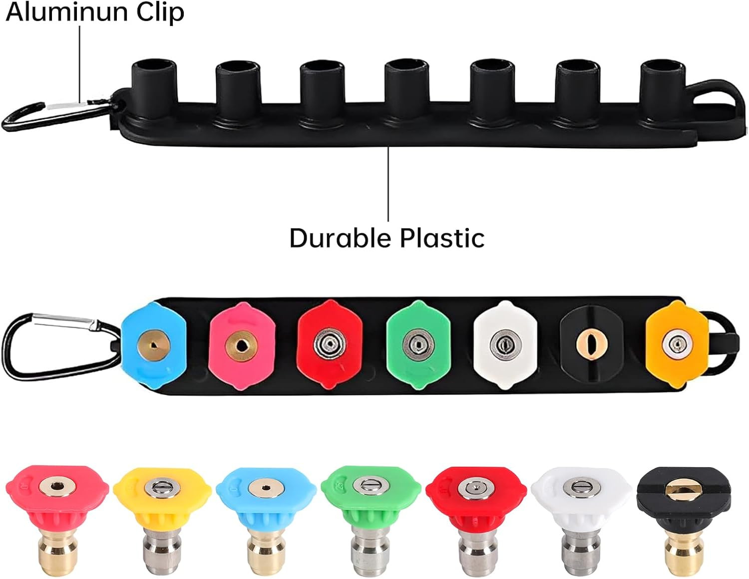 7-Piece Pressure Washer Nozzle Tips Set with Holder for Versatile Cleaning