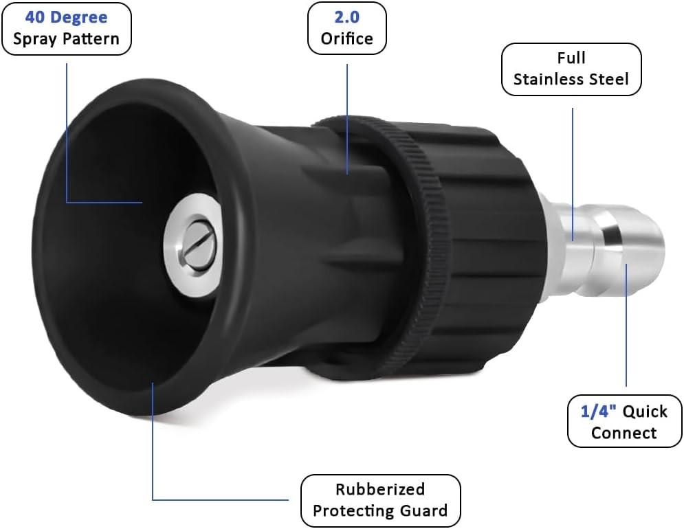 Pressure Washer Guard Nozzle 40 Degree 2.0 GPM 1/4 Quick Connect
