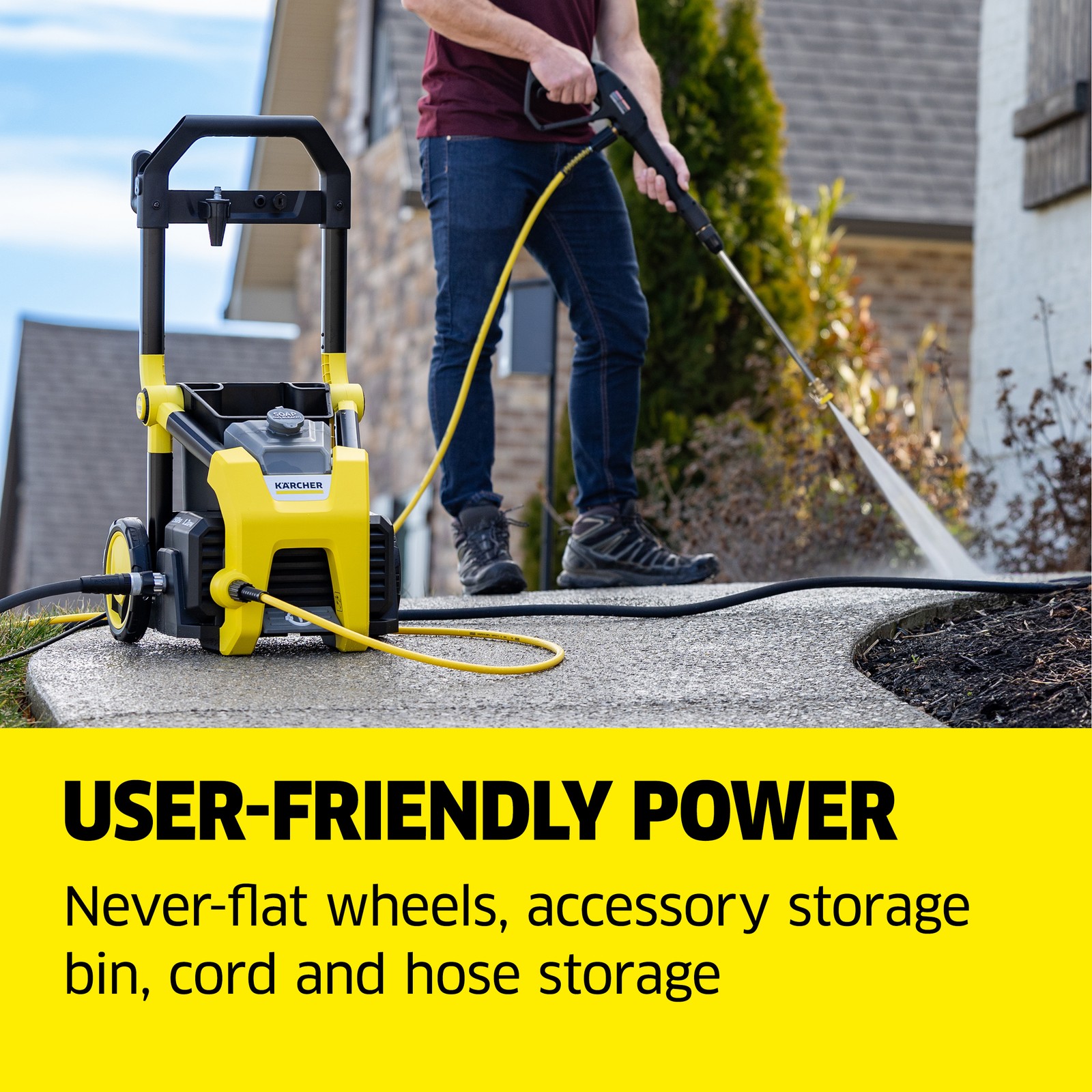 Karcher K1900PS 2375 Max PSI Pressure Washer with Onboard Storage, 0.5 Detergent