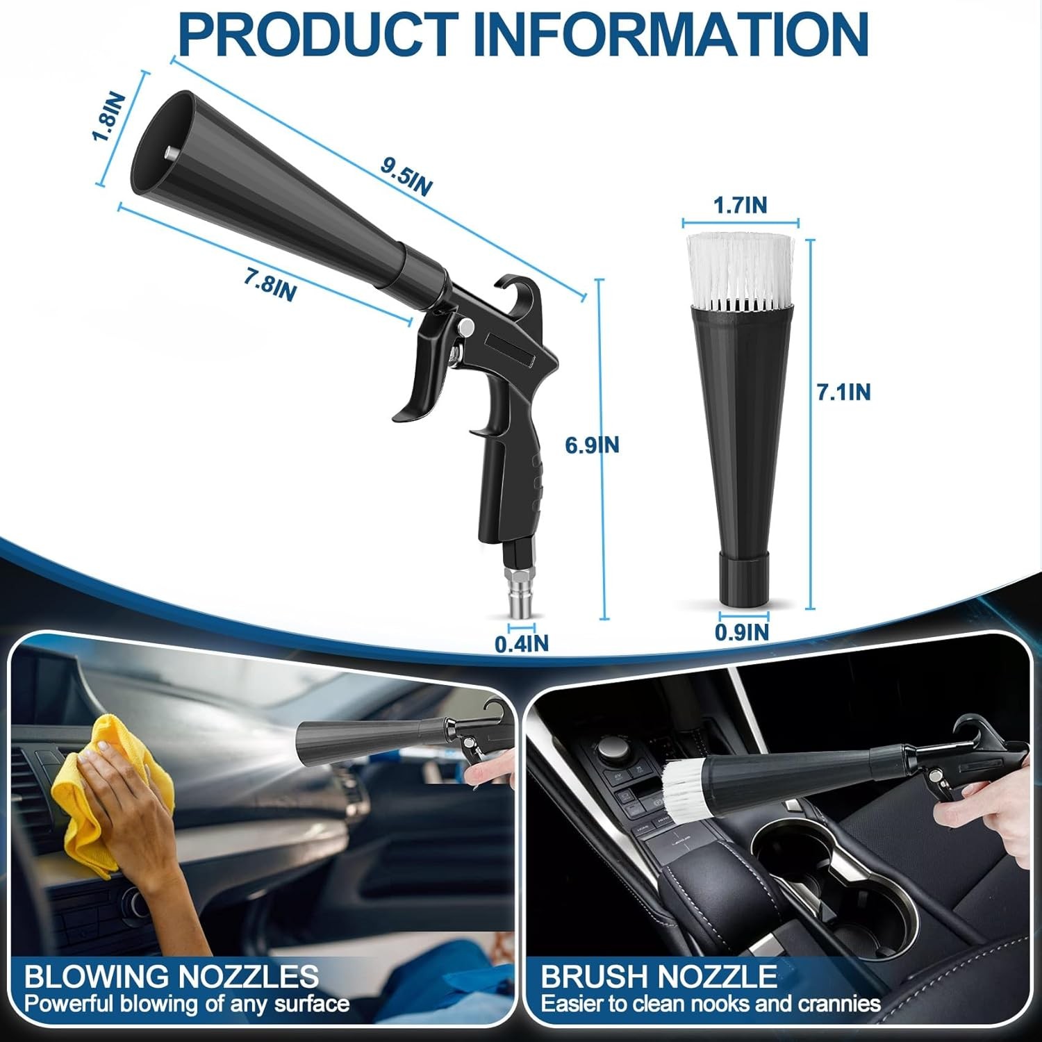 Detailing Car Cleaning Gun Interior Dryer Air Blow Gun, High Pressure Blower…