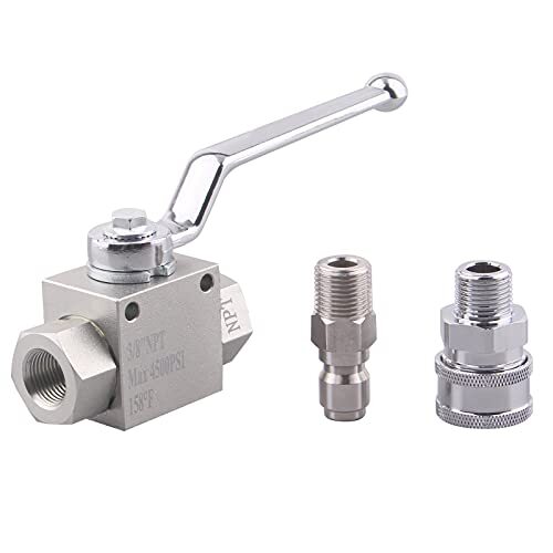 High Pressure Ball Valve Kit 3/8 Inch Quick Connect For Power Washer Hose 4500 P