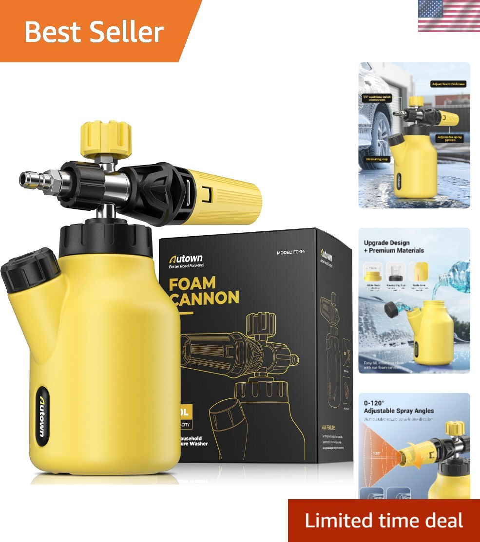 Heavy Duty Foam Gun with 1/4” Connector and Wide Neck for Efficient Cleaning