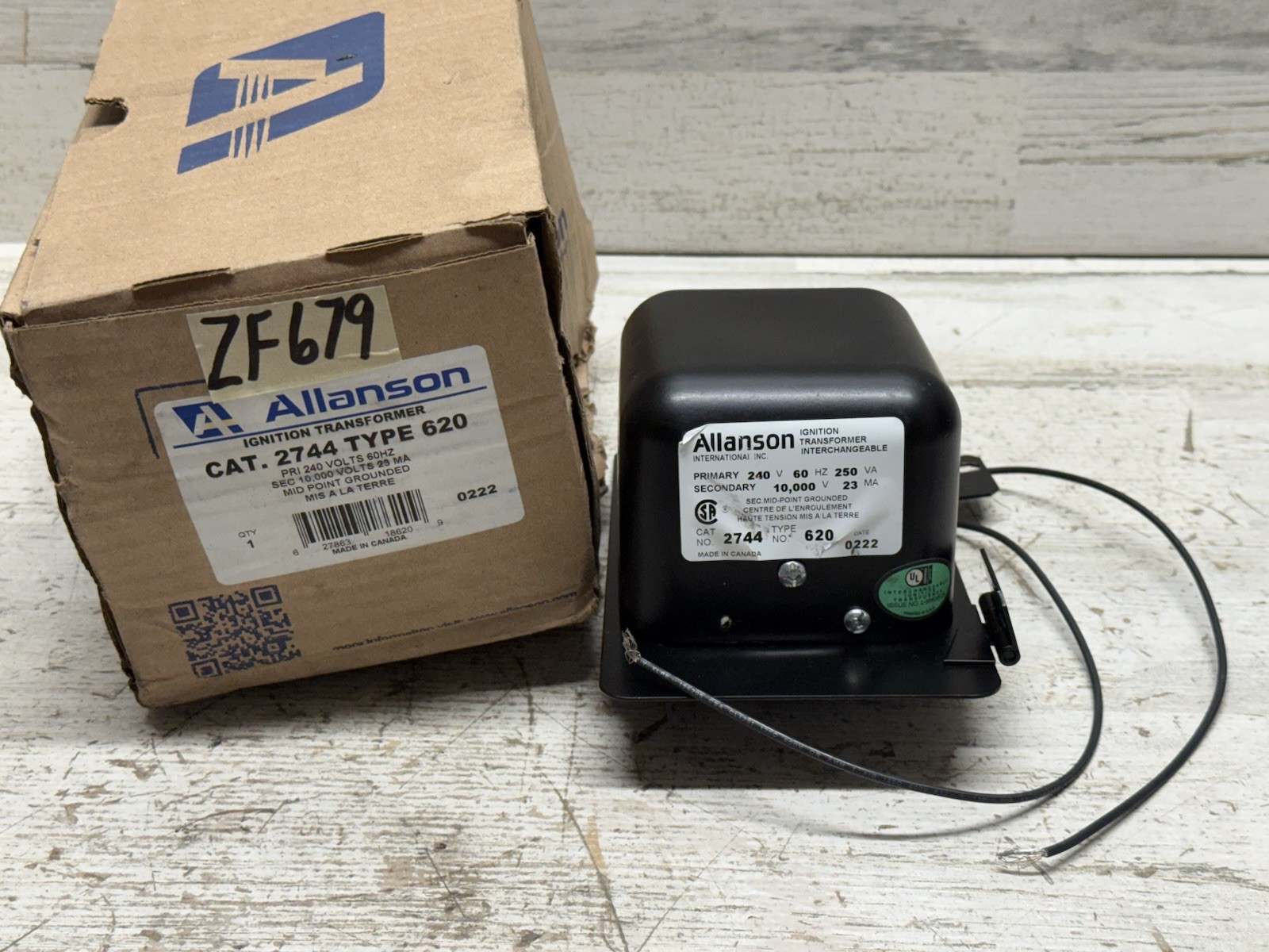 Allanson Burner Transformer 2744-620, Wayne 23103/E, EH-EH, 230V