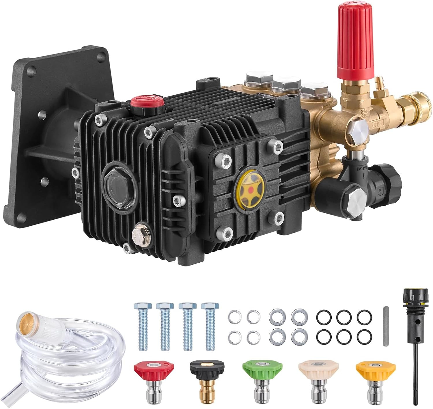 Pressure Washer Pump, 1″ Shaft Horizontal Triplex Plunger, 4300 PSI, 4.4GPM, Rep