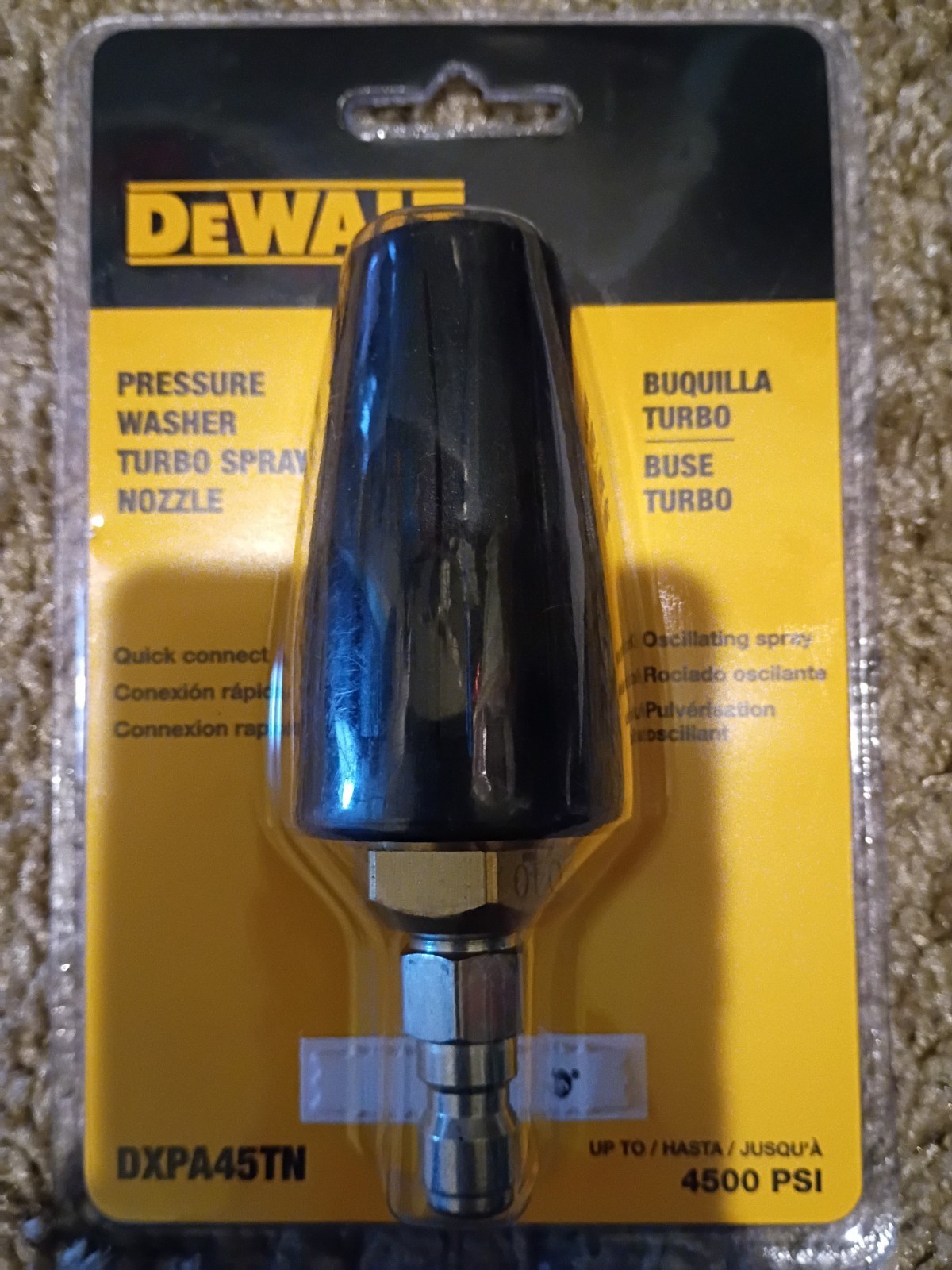 Dewalt DXPA45TN 4500 PSI Pressure Washer Turbo Spray Nozzle NEW