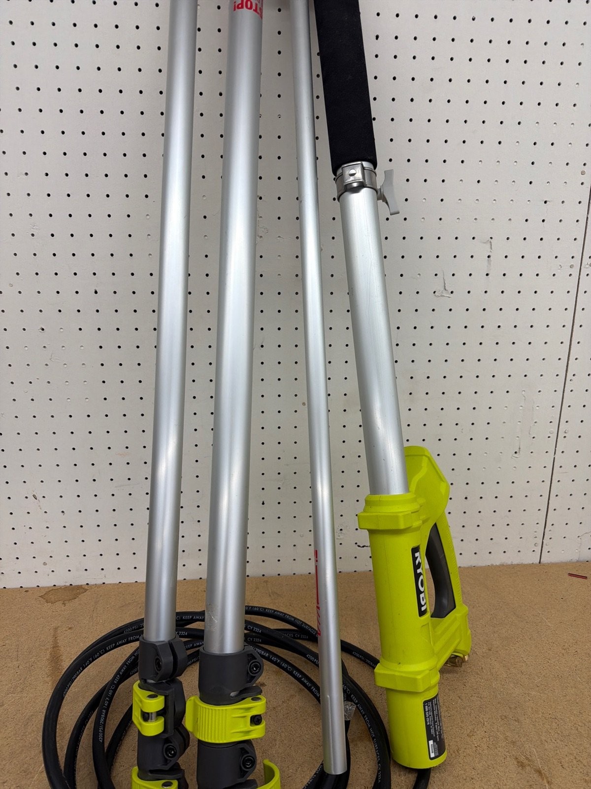 RYOBI 18 ft Telescoping Extension Pole with Brush for Pressure Washers 4200 PSI