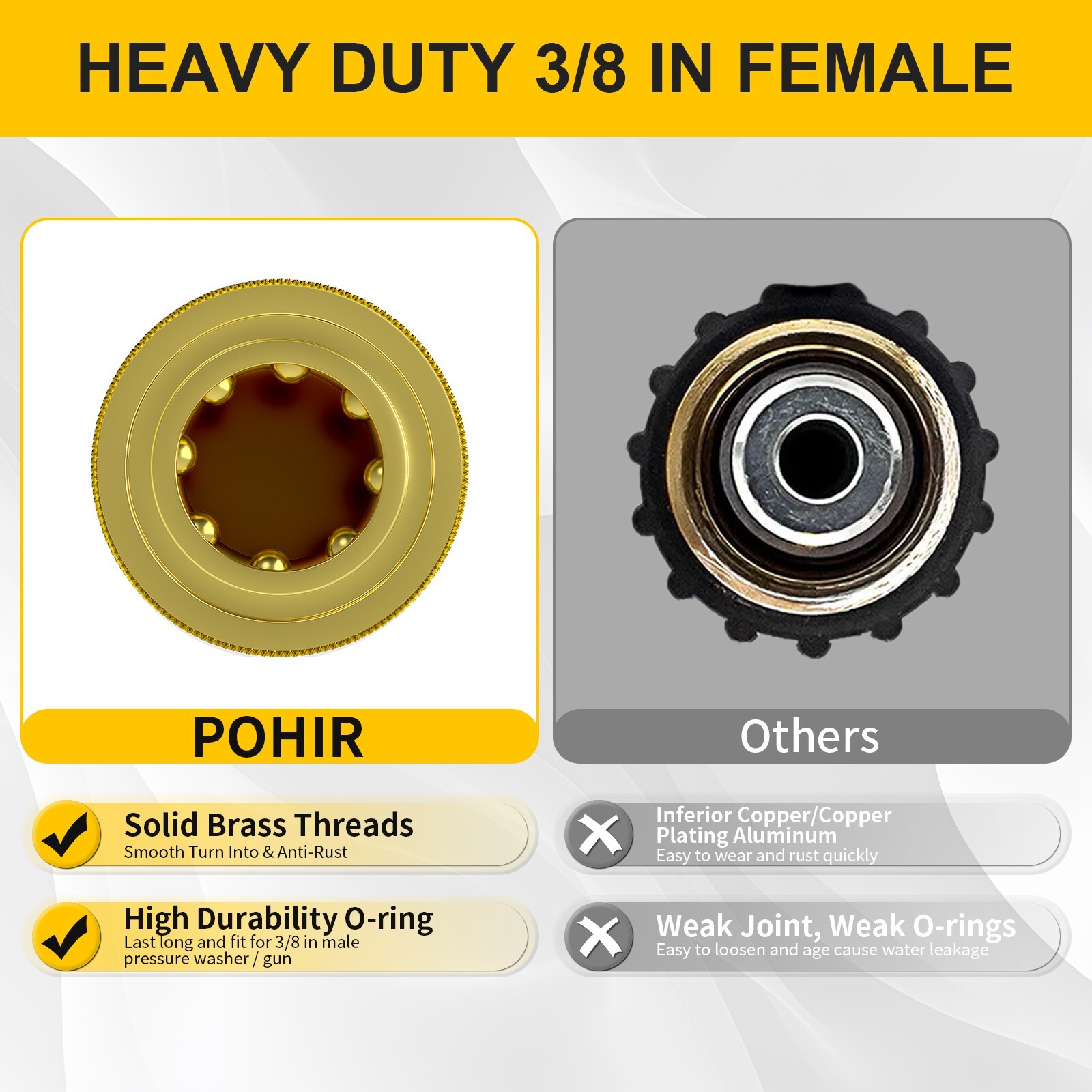 POHIR 4800PSI 25FT Pressure Washer Hose 3/8″ Flexible Power Wire Extension Hose