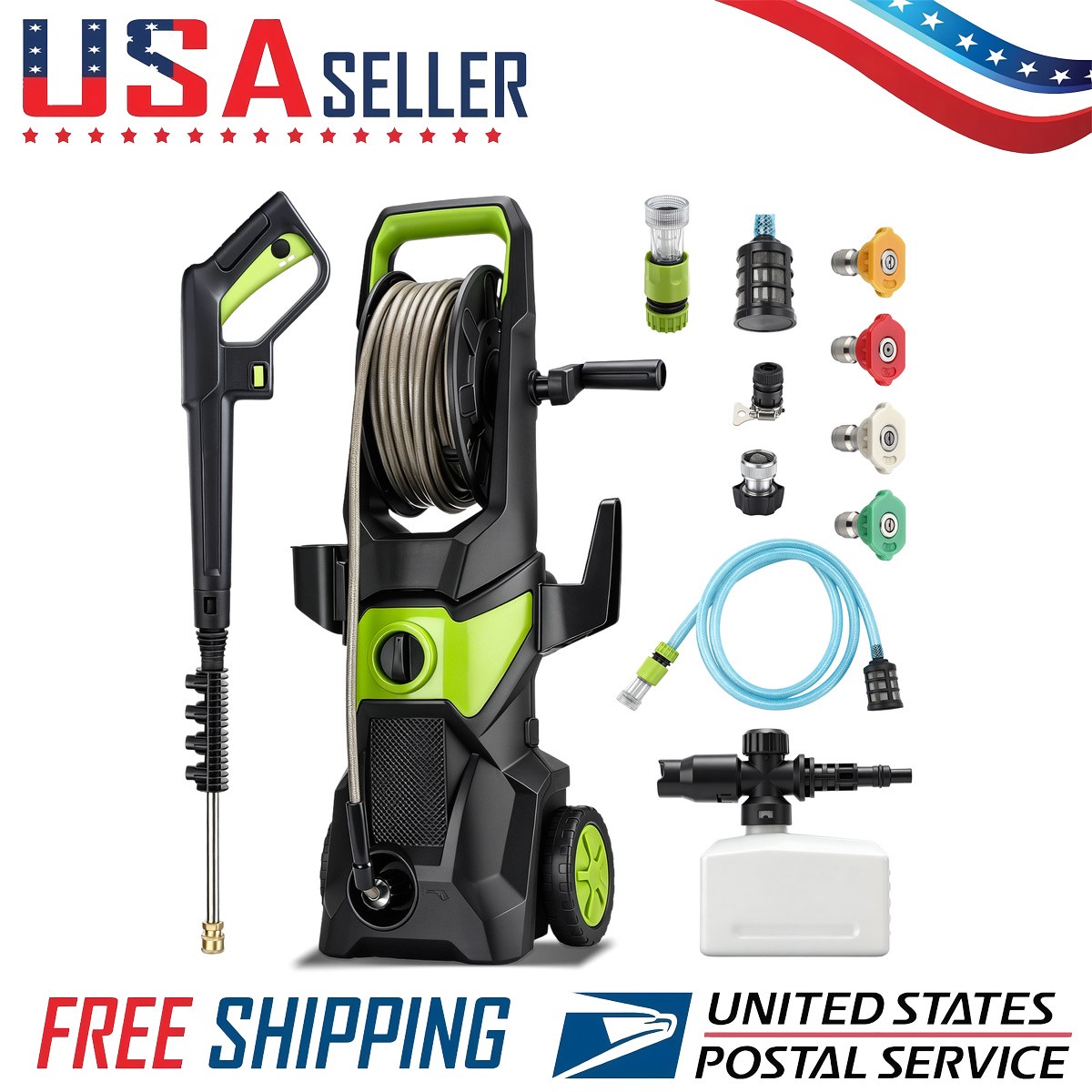 3000W Electric Pressure Washer 5000PSI Max 3.2 GPM Power Washer Cleaning Machine
