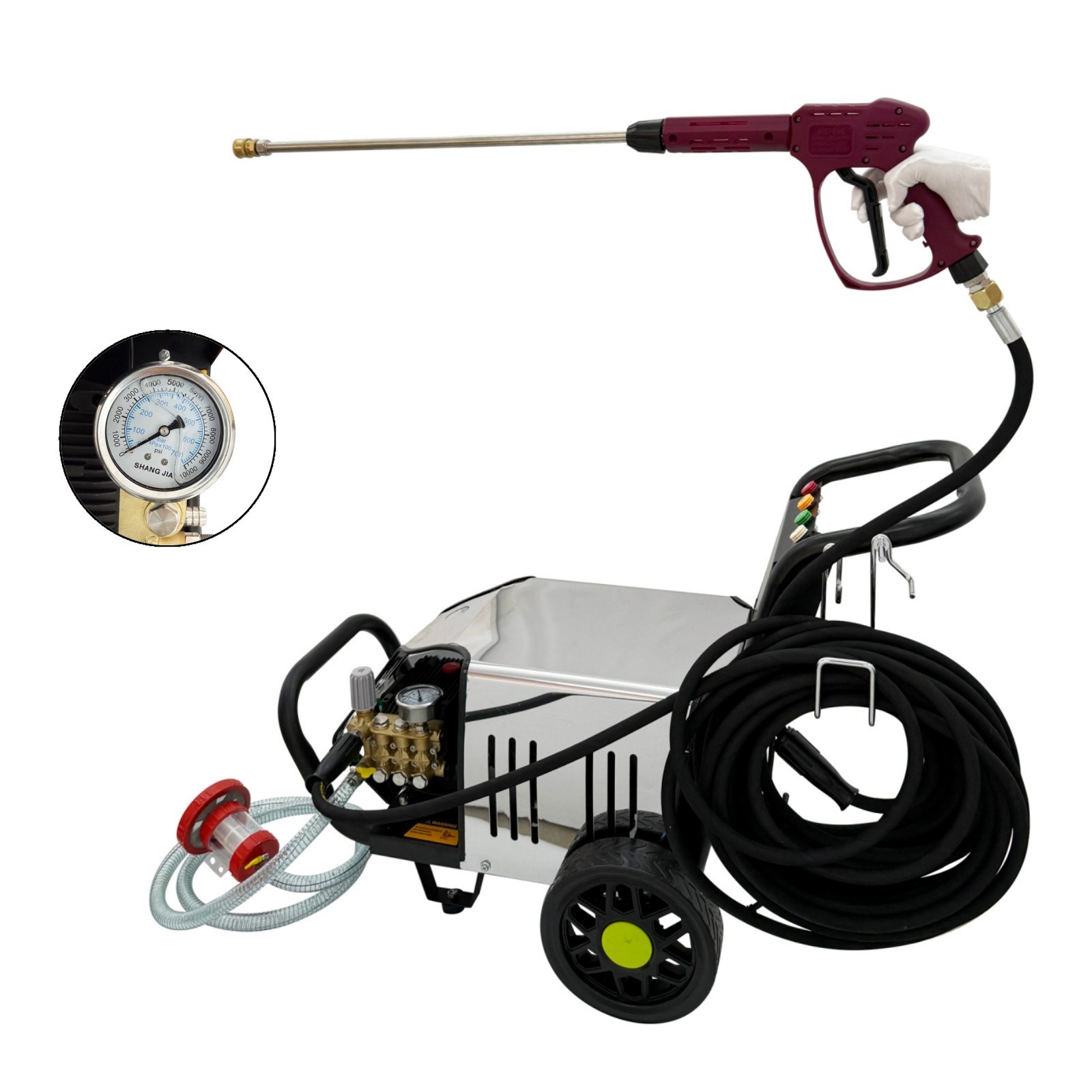110V Electric Pressure Washer 18L 180bar High Pressure Floor Cleaner Car Washer