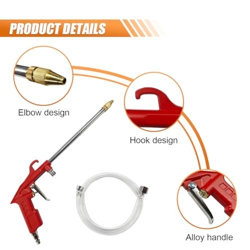 High Pressure Car Engine Cleaning Spray Gun, Pneumatic Dust Blower with 4Ft Hose