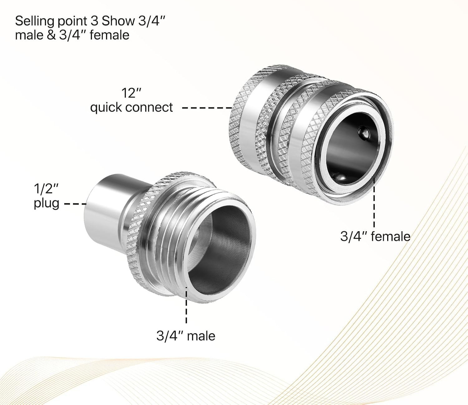 Pressure Washer Adapter Set M22 14mm 3/8″ Quick Connect Kit 8PCS Stainless