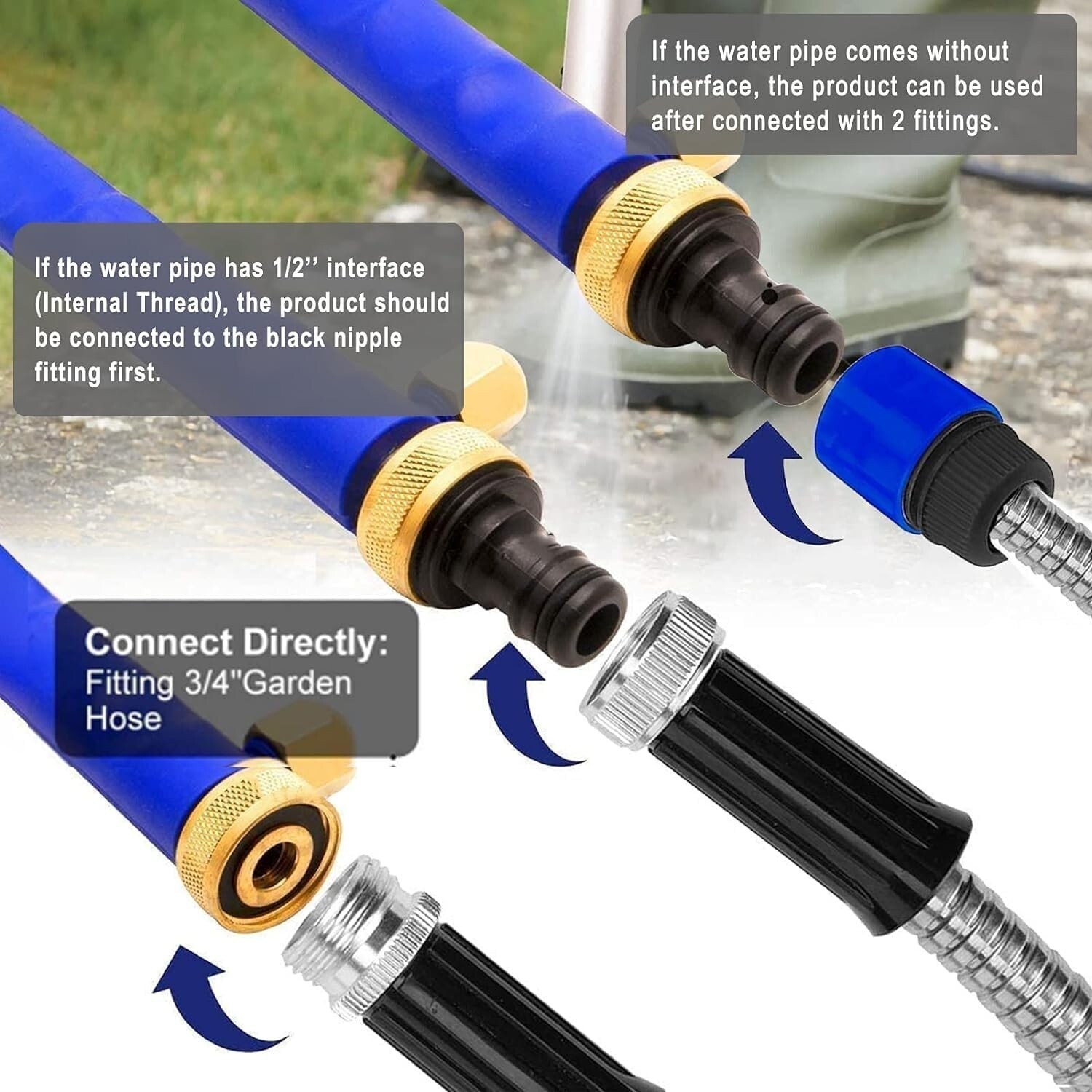 Hydro Jet High Pressure Power Washer Water Spray Gun Nozzle For Garden Car Hose