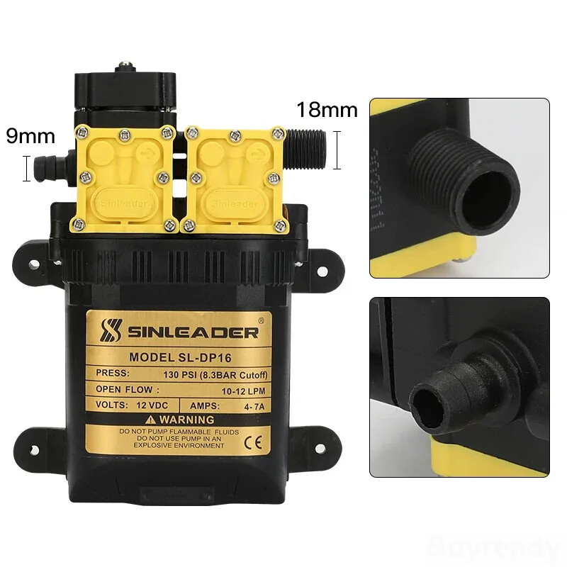 12V 220V 7A 130PSI 10L/min High Pressure Agricultural Electric Water Pump