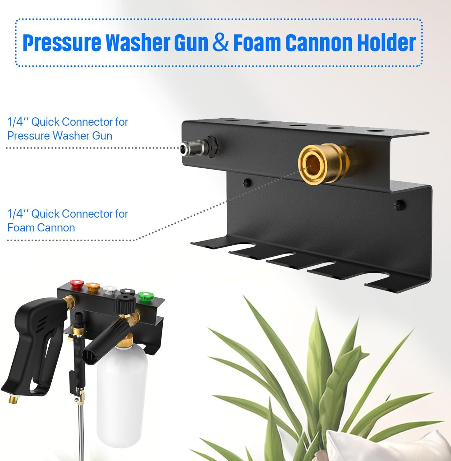 Pressure Washer Holder, Power Washer&Snow Foam Cannon Quick Disconnect To…