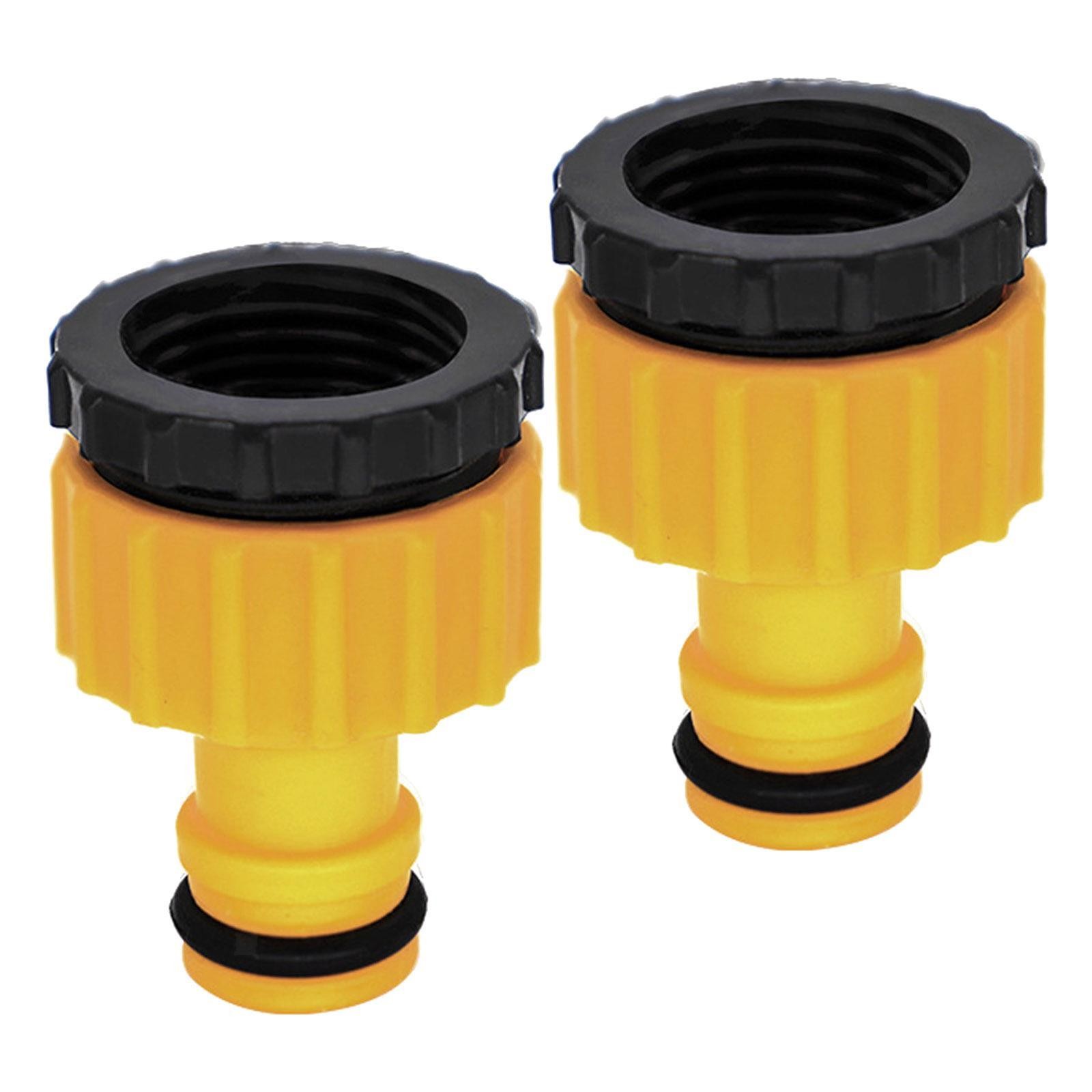 2Pcs Hose Tap Threaded Faucet Adapter 3/4″ 1/2″ Easy to Install Quick Connector