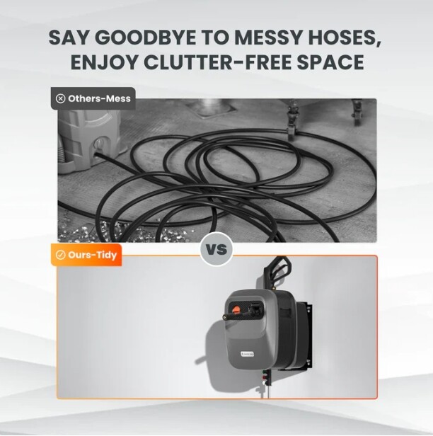 Giraffe Tools Electric Power Pressure Washer 2200 PSI With 65FT Hose Reel 2.4GPM