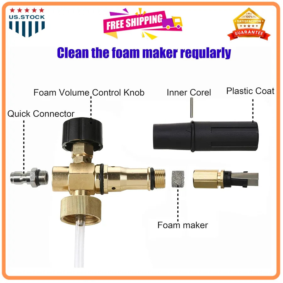 Foam Cannon with 1/4 Inch Quick Connector 1 Liter and 5 Pressure Washer Nozzl…