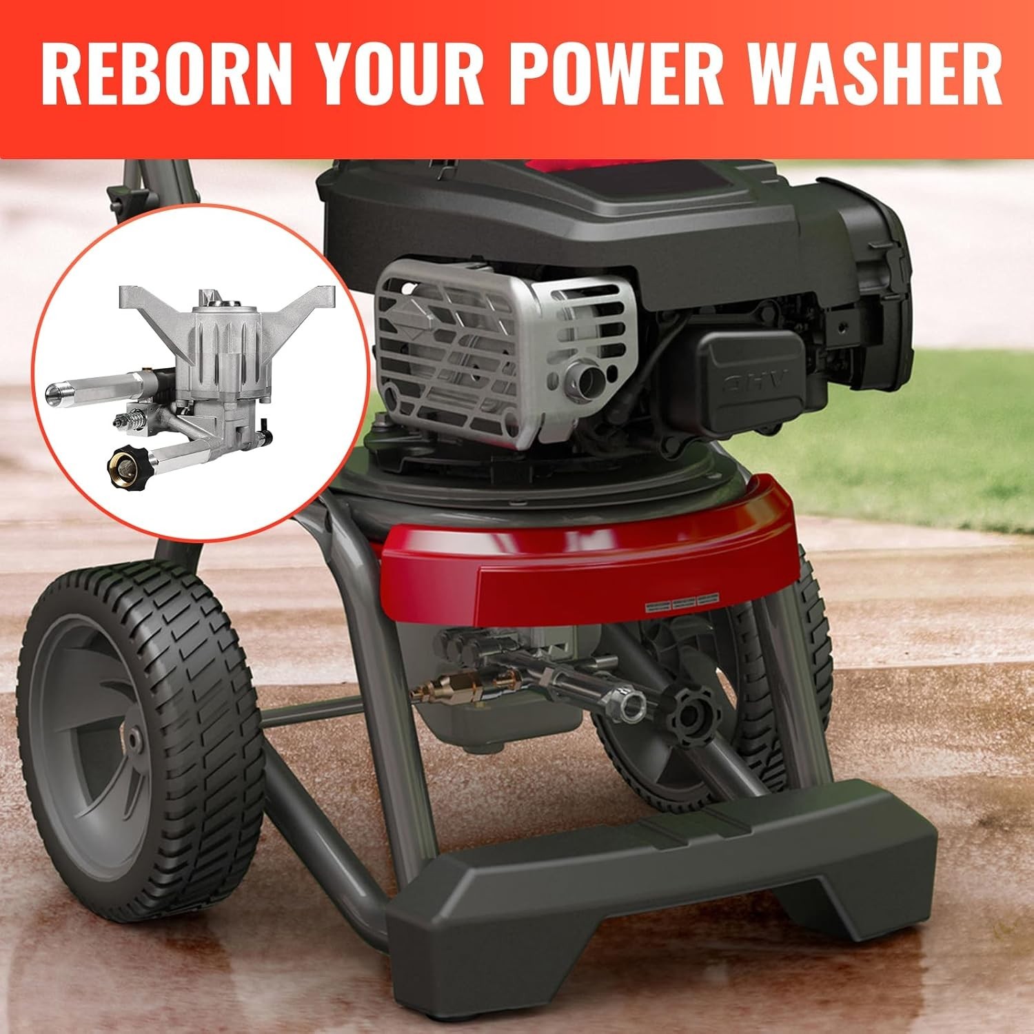 YAMATIC 7/8″ Shaft Vertical Pressure Washer Pump 2200-2500 PSI 2.2 GPM
